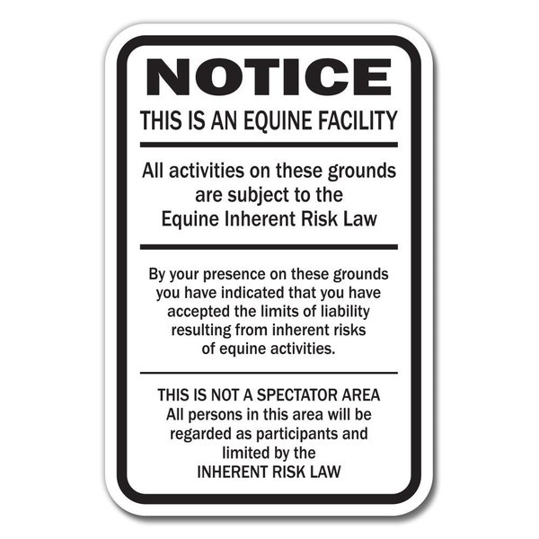 Signmission Safety Sign, 12 in Height, Aluminum, 18 in Length, Equine - Supplemental A-1218 Equine - Supplemental